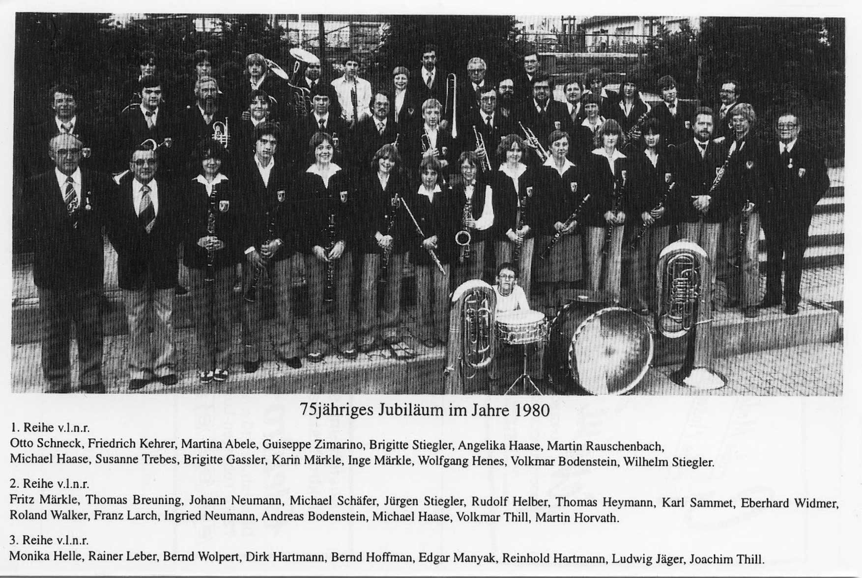 MV Lustnau - 75-jähriges Jubiläum 1980